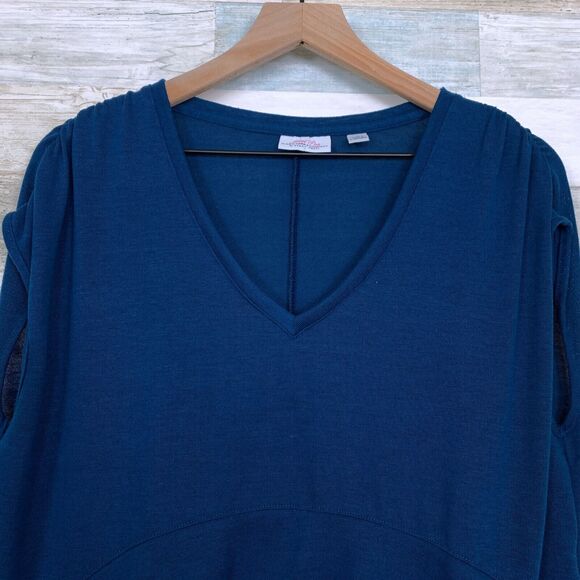 Sweet Pea NY&Co Hi Lo Dolman Tunic Blue Relaxed Fit Stretch Knit Womens Medium - Picture 2 of 9